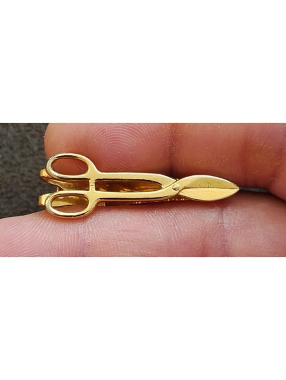 1950s/60s Gold Tone Scissors Tie Bar Clip